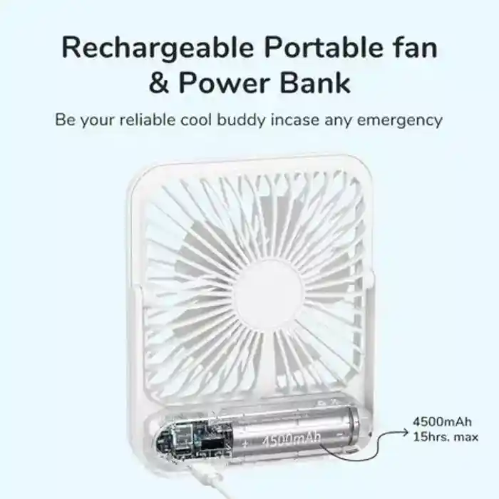 JISULIFE FA26A Desk Fan Portable Ultra-slim Table Fan 2000mAh